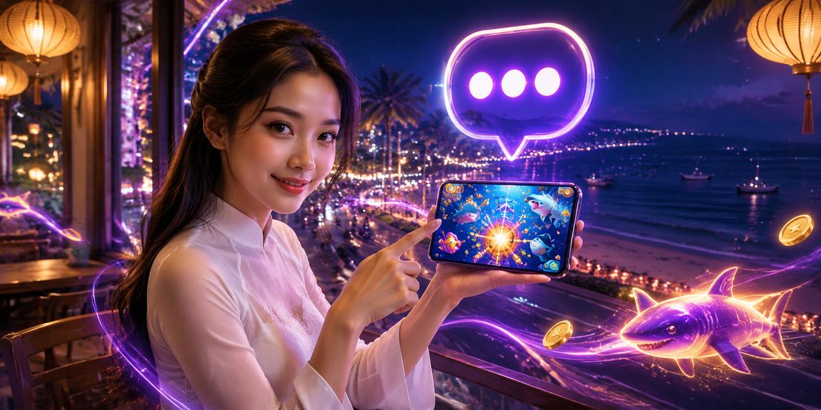 Người chơi sử dụng ứng dụng di động tại Mũi Né